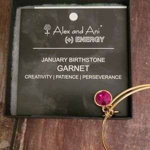 Alex and Ani "Garnett" Gold Bangle Bracelet